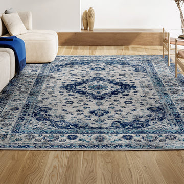 Indhira Ornate Medallion Persian Area Rug